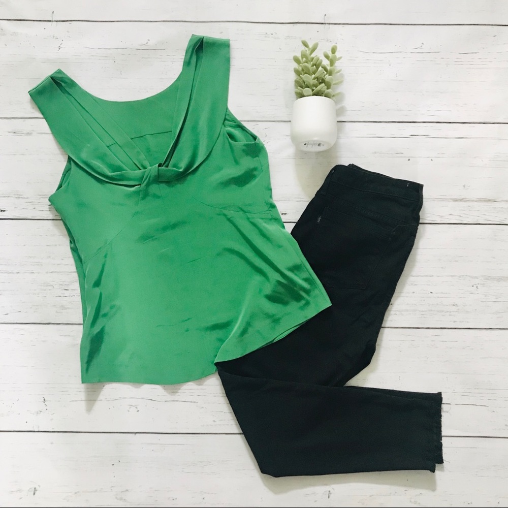 ANTHROPOLOGIE Maeve Bow Back Silk Top